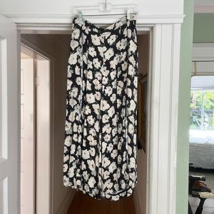 Proenza Schouler Black floral wide leg pants